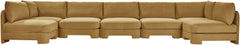 Hammond - Velvet Performance Fabric Upholstered 7 Piece U-Shaped Armless Sectional