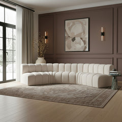 Arc - Boucle Fabric 5 Piece U-Shaped Modular Sofa
