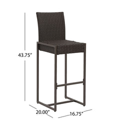 Outdoor Barstool With Hand Crafted Details (Set of 2)
