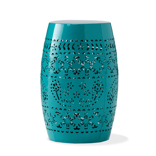 Outdoor Lace Cut Side Table - Teal