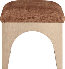 Lawson - Chenille Fabric Ottoman - Natural Base