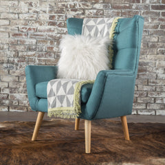Club Chair With Rubberwood Legs