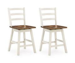 Brinfern - Swivel Stool (Set of 2) - Brown / Antique White