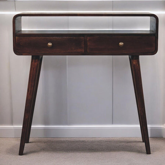Solid Wood Curved Console Table