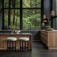 Monette - Counter Stool With Black Base
