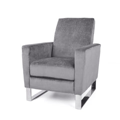 Bolt - Upholstered Recliner Chair With Stainless Steel Base - Gray