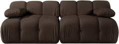 Orin - Velvet Performance Fabric Upholstered 2 Piece Modular Sofa