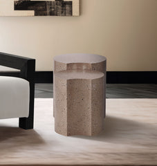 Dimple - Modular End Table - Terazzo Finish