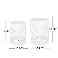 Outdoor Metal S/2 End Table