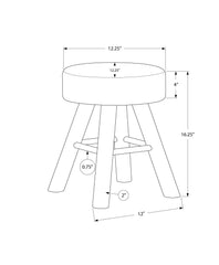 Ottoman, Pouf, Footrest, Foot Stool, Round, Natural Wood Legs, Contemporary, Modern