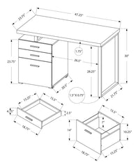 Computer Desk For Home Office, Laptop, Left Right Set Up, Storage Drawers - Beige