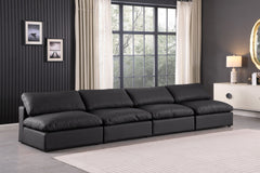 Comfy - Faux Leather Modular Armless Sofa 4 Seats