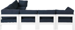 Nizuc - Outdoor Patio 7 Piece Modular Sectional With White Frame