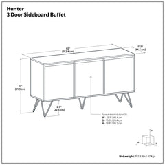 Hunter - 3 Door Sideboard