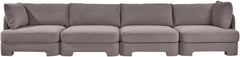 Hammond - Velvet Performance Fabric Upholstered 4 Piece Sofa