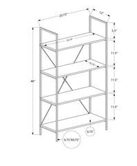 Bookshelf, Bookcase, 4 Tier, Office, Bedroom, Contemporary, Modern - Taupe