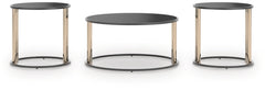 Hannerly - Occasional Table Set (Set of 3) - Black / Gold Finish