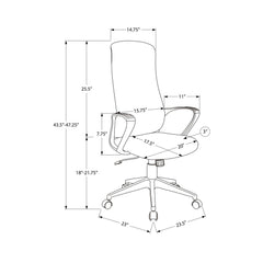 Office Chair With Adjustable Height, Armrests, Swivel - Black