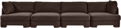 Hammond - Velvet Performance Fabric Upholstered 4 Piece Sofa