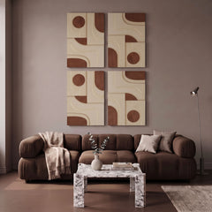 Element - Mango Wood 4 Piece Wall Art