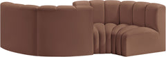 Arc - Faux Leather 4 Piece Curved Modular Sofa