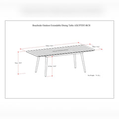 Beachside - Outdoor Extendable Dining Table - Light Teak