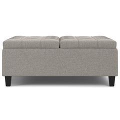 Harrison - Large Square Coffee Table Storage Ottoman - Gray