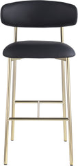 Lupita - Vegan Leather Upholstered Bar Stool With Brushed Gold Frame (Set of 2)