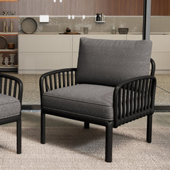 Outdoor Patio Club Chair, Waterproof Thick Cushion Deep Seating