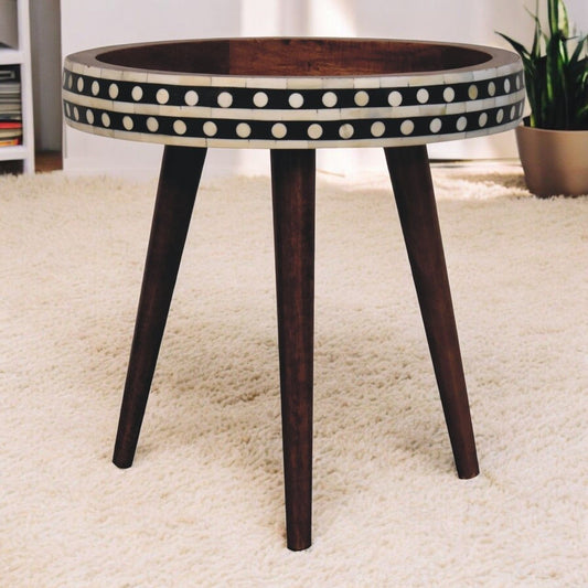 Small Patterned Nordic Style End Table