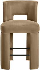 Zuno - Velvet Performance Fabric Upholstered Counter Stool (Set of 2)