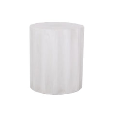 Outdoor End Table With Soft Wave Edge - Antique White
