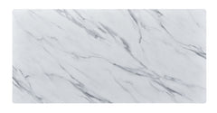 Landon - Coffee Table With Glass Marble Texture Top And Bent Wood Design