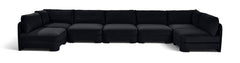 Hammond - Velvet Performance Fabric Upholstered 7 Piece U-Shaped Armless Sectional