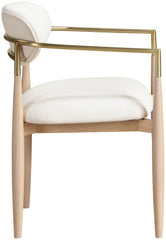 Riccio - Dining Arm Chair (Set of 2) - Natural And Gold Frame