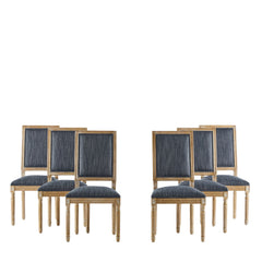 French Country Style Dining Chair With Upholstered Seating And Fluted Legs