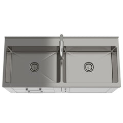 Shaker - Modern Wide Laundry Cabinet With Faucet And Sink - White