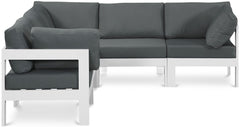Nizuc - Outdoor Patio 5 Piece Modular Sectional With White Frame