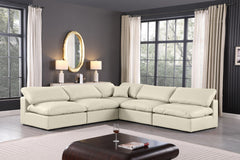 Comfy - 5 Piece Faux Leather Modular Corner Armless Sectional