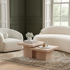 Spencer - 15" Oak Veneer 2 Piece Coffee Table
