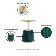 Anderson - Upholstered End Table With Round Top