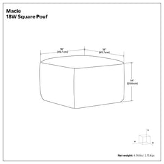 Macie - Square Woven Outdoor / Indoor Pouf - White