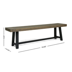 Cloud - Outdoor Bench With Acacia Wood Frame And Slat Panel Design