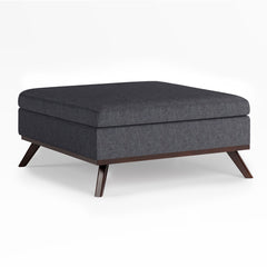 Owen - Square Coffee Table Storage Ottoman - Dark Gray