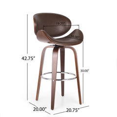 Lumos - Mid Century Modern Upholstered Swivel Barstool