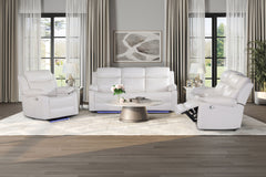 U6026 - Reclining Sofa With LED - White
