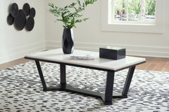 Fostead - Rectangular Cocktail Table - White / Espresso