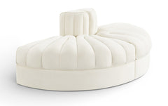 Rummi - Velvet Performance Fabric Upholstered 2 Piece Rounded Modular Loveseat