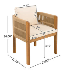 Outdoor Dining Set With Table And Rope Chairs
