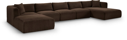 Shaggy - 6 Piece Modular Sectional With Chaise And Ottoman